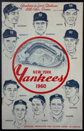 1960 Yankee Stadium Program Tigers Yankees Mickey Mantle Roger Maris MLB Vtg