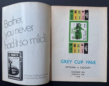 Load image into Gallery viewer, 1968 Grey Cup Program Ottawa Rough Riders Calgary Stampeders Vic Washington Vtg
