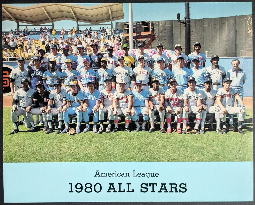American League Baseball MLB 1980 All Stars Vintage Team Photo Dodger Stadium