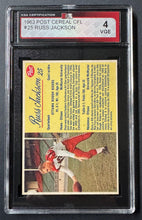 Load image into Gallery viewer, 1963 Post Cereal CFL #25 Russ Jackson Ottawa Rough Riders Football Card Vintage
