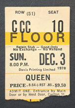 Load image into Gallery viewer, 1978 Queen Concert Ticket Stub Maple Leaf Gardens Toronto Vtg
