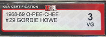 Load image into Gallery viewer, 1968-1969 O-Pee-Chee Gordie Howe #29 Detroit Red Wings Slabbed KSA 3 VG NHL HOF
