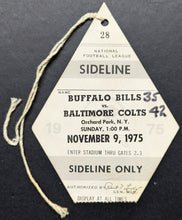 Load image into Gallery viewer, 1975 Baltimore vs Buffalo Rich Stadium NFL Game Sideline Pass Football
