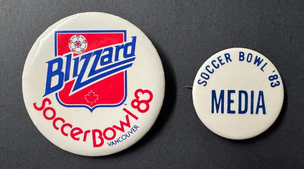 1983 Soccer Bowl NASL Championship Game Press Pin And Team Blizzard Pin