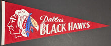 Load image into Gallery viewer, Late 1960s Dallas Blackhawks Full Size Pennant Central Hockey League CHL
