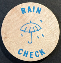 Load image into Gallery viewer, 1950s-60s Mickey Mantle Wooden Nickel Rain Check Wood Coin Yankees MLB Baseball
