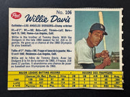 1962 Post Canadian Cereal Willie Davis Los Angeles Dodgers Baseball Card MLB