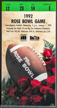 Load image into Gallery viewer, 1992 Rose Bowl Game Ticket + Magazine Cover NCAA Football Huskies Wolverines VTG
