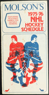 1975/1976 Molson's NHL Hockey Schedule Vintage Calendar