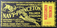 1932 Navy vs. Princeton @ Palmer Stadium College Football Ticket Stub NCAA VTG