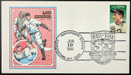 Baseball 50th Anniversary Hall Of Fame Vintage Cachet Lou Gehrig Stamp Yankees