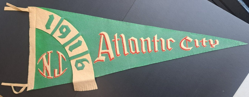 1916 Vintage Atlantic City New Jersey Pennant Banner Felt