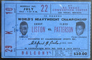 1963 Heavyweight Boxing Championship Ticket Sonny Liston Floyd Patterson iCert