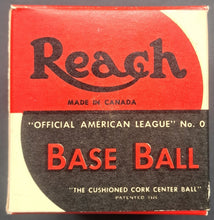 Load image into Gallery viewer, c1940s William Harridge American League Reach Baseball + Original Box VTG MLB

