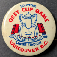 1955 CFL Grey Cup Empire Stadium Vancouver B.C. Vintage Pinback Football