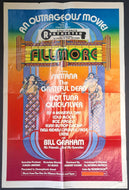 1972 “Filmore” Original Full Size Movie Poster Santana Grateful Dead Rock & Roll