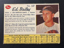 Load image into Gallery viewer, 1962 Post Canadian Cereal Ed Bailey San Francisco Giants Baseball Card MLB

