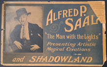 Load image into Gallery viewer, 1930 Alfred P. Saal Poster International Brotherhood of Magicians Shadowland VTG
