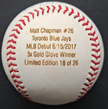 Load image into Gallery viewer, Matt Chapman Signed Autographed MLB Rawlings Baseball JSA COA Toronto Blue Jays
