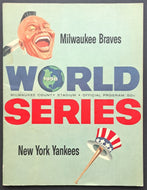 1958 World Series Program Milwaukee Braves New York Yankees MLB Baseball Vintage