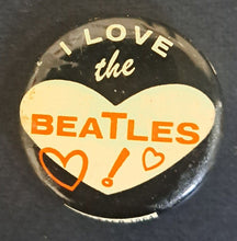 Load image into Gallery viewer, 1964 Seltaeb Beatles &quot;I Love The Beatles&quot; Vintage Rock Music Pinback
