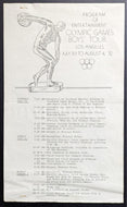 1932 Los Angeles Summer Olympic Games VIP Itinerary Historic Sports Vintage