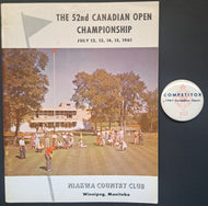 1961 Canadian Open PGA Golf Championship Program + Competitor Pinback Vintage