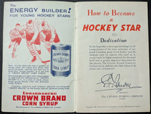 Load image into Gallery viewer, 1935 How To Become A Hockey Star Promo Book Issued By Crown Brand Syrup Vtg NHL
