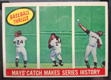 Load image into Gallery viewer, 1959 Topps #464 Willie Mays' Catch Makes History Series Vintage KSA 4.5 VGE+ MLB
