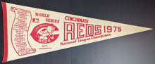 Load image into Gallery viewer, 1975 Cincinnati Reds Vintage Full Sized Roster Scroll Pennant Baseball Banner
