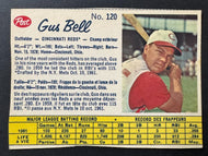1962 Post Canadian Cereal Gus Bell Cincinnati Reds Baseball Card MLB