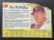 1962 Post Canadian Roy McMillan Milwaukee Braves Baseball Card MLB Vintage