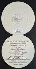 Load image into Gallery viewer, Hockey HOF Signed Complimentary Admission Ticket Autographed Bert Olmstead JSA
