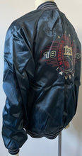 Load image into Gallery viewer, 1987 NFR National Finals Rodeo America Las Vegas Blue Satin Nylon Bomber Jacket
