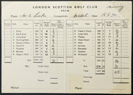 1970 Bobby Locke London Scottish Golf Club Course Scorecard Vintage HOF