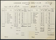 1970 Bobby Locke London Scottish Golf Club Course Scorecard Vintage HOF