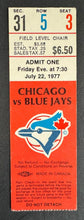 Load image into Gallery viewer, 1977 Toronto Blue Jays Inaugural Season Full Unused MLB Ticket Chicago White Sox
