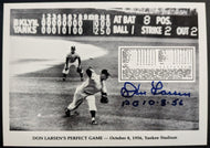 Don Larsen Autographed Signed Perfect Game Photo Card New York Yankees MLB VTG
