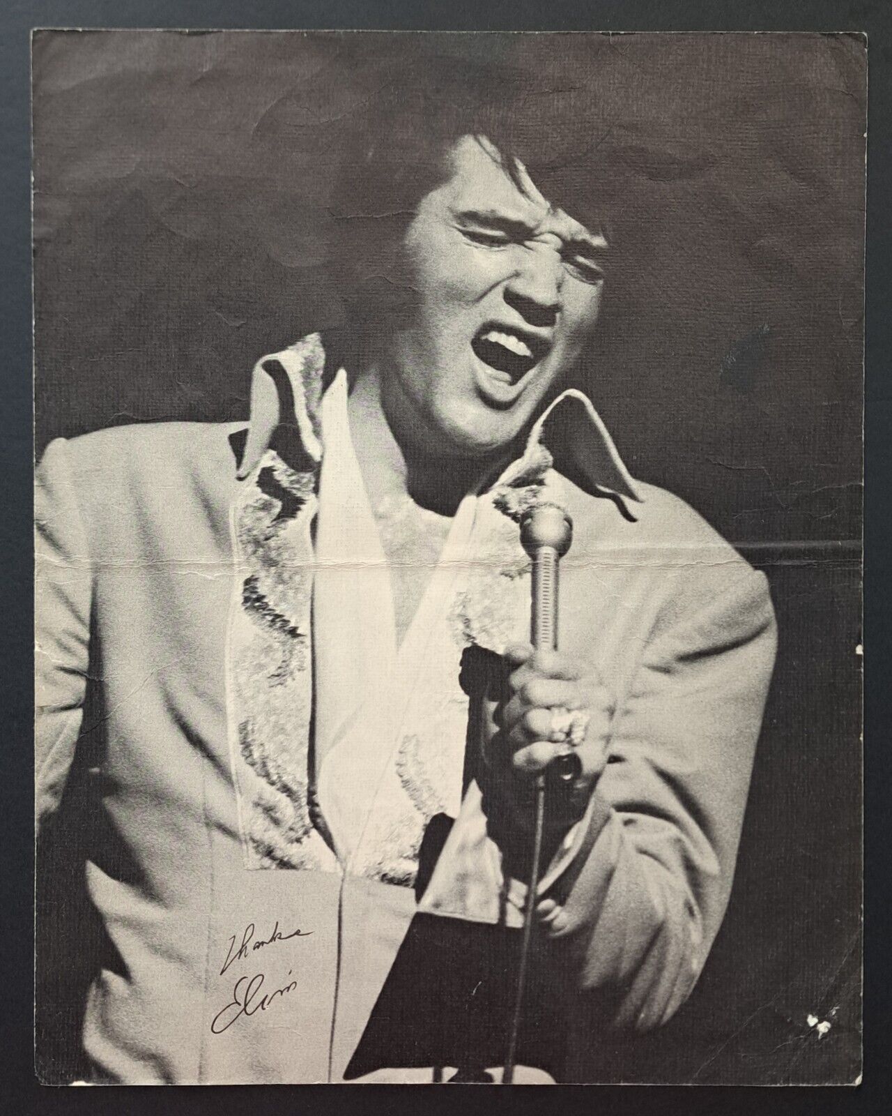 Photo Vintage Originale Elvis Presley Philadelphie 1971 Signée - Format 3.5x5"