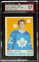 Load image into Gallery viewer, 1970-71  Darryl Sittler Maple Leafs O-Pee-Chee NHL Rookie Card #218 KSA 2.5 GD+
