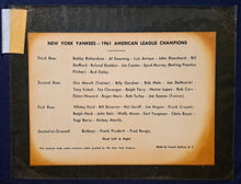 Load image into Gallery viewer, 1962 New York Yankees World Series Champions Full Team Photo Pennant Vtg MLB
