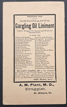 Load image into Gallery viewer, 1880s H804-7 Merchart&#39;s Gargling Oil Liniment Victorian Baseball Trading Card
