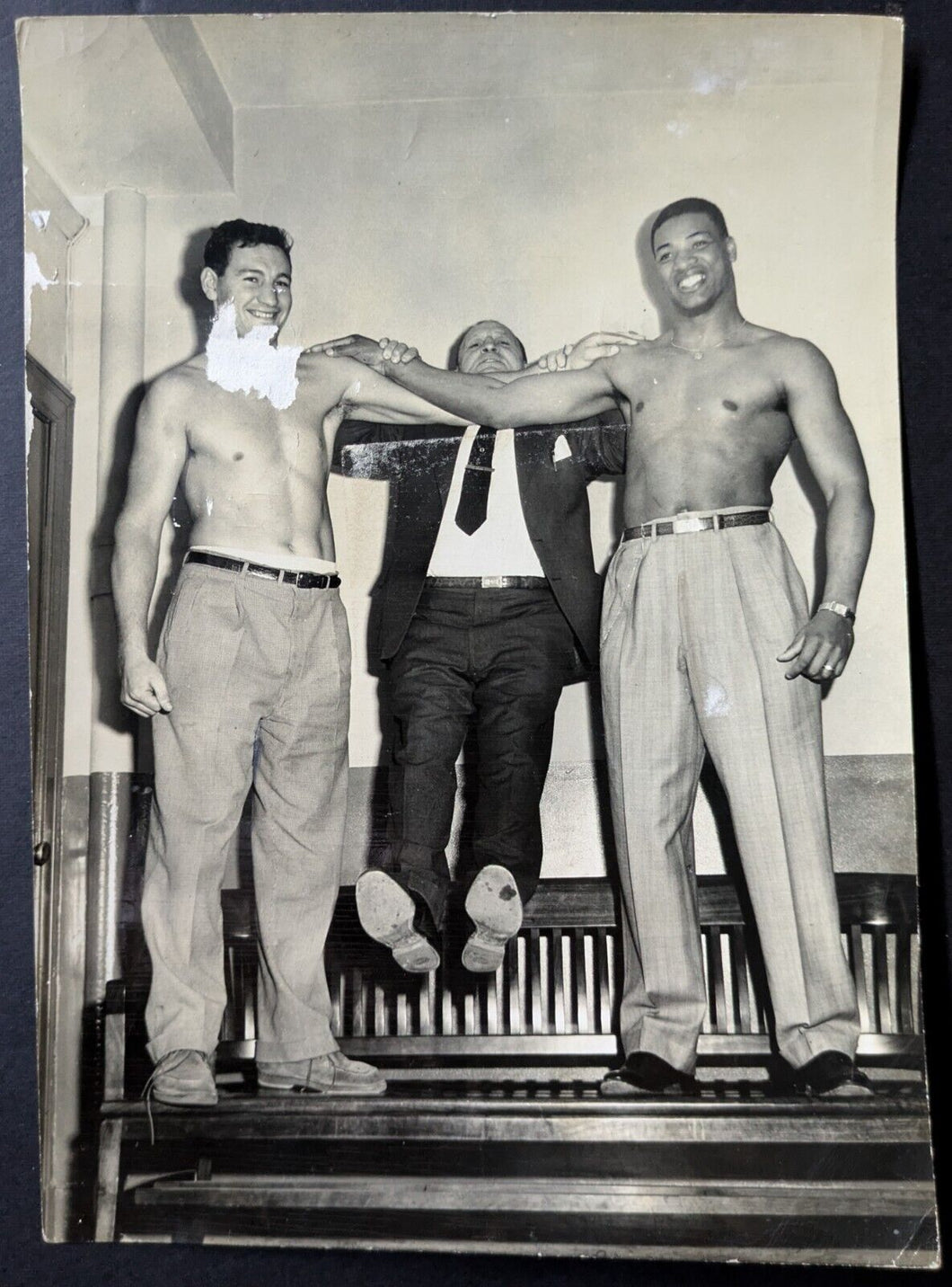 1954 Type 1 Press Boxing Photo James Parker Nino Valdes Madison Square Garden