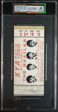 Load image into Gallery viewer, 1966 The Beatles Candlestick Park Final Concert Full Ticket VG-EX 4 iCert
