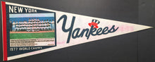 Load image into Gallery viewer, 1977 New York Yankees World Series Champions Full Team Photo Pennant Vtg MLB
