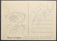 Vintage Wayne Gretzky Restaurant Postcard NHL Hockey Edmonton Oilers LA Kings