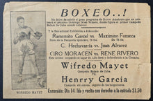 Load image into Gallery viewer, 1940s Boxing Handbill For Match In Cuba Wilfredo Mayet Vs Henry Garcia Vtg
