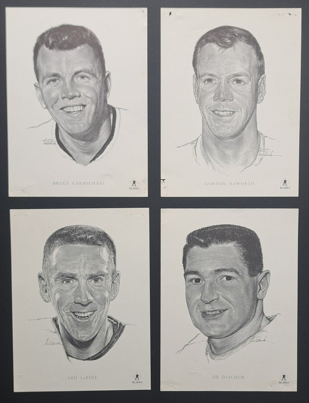 1962/63 Vintage Los Angeles Blades Player WHL Hockey Print Promo Set