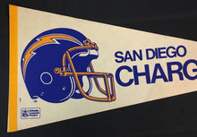 Load image into Gallery viewer, 1970's San Diego Chargers Football Pennant Vintage NFL Full Size 29"
