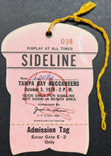 Load image into Gallery viewer, 1976 NFL Baltimore Colts Tampa Bay Buccaneers Game Field Pass Football Vintage
